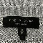 Rag and Bone  Women’s M Heather Gray Crewneck Cropped Crochet Striped Penn Sweater Photo 7
