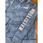 Y2K Hollister Blue Tie Dye Logo Hoodie Sweatshirt Women's Small Pullover Comfy Photo 3