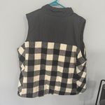 Maurice's Black White Buffalo Plaid w/Gray Puffy Vest Plus Size 3X Full Zip Photo 7