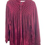 JMS Burgundy M Long Sleeve Stretchy Velvet Pajama Housecoat Robe Red Size M Photo 0