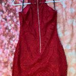 Missguided Red Lacey Party Mini Bodycon Dress Photo 6