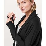 Lululemon  Back In Action Wrap Cardigan Black Large W3BVCS Modal Yoga Terry Photo 4