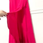 Tuckernuck • francesca short sleeve maxi ruffle
faux wrap dress in hot pink sz S Photo 12