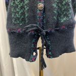 Vintage Cullinane Womens M‎ Sweater Vest Black Floral Lamb's wool blend cottage Size M Photo 4
