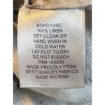 Boho Chic Linen Abstract Print Button Down Shirt Black White Women Size Medium Photo 8