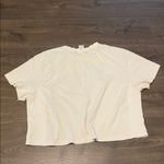 Champion Women’s  Cream Cropped Short SleeveTee, Size Small 100% Cotton Photo 4