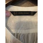ZARA Basics size Medium Beaded white blouse button down party wrinkled style Photo 9