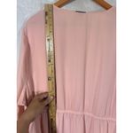 Torrid  Wrap Top 3 3X Pink Sheer Ruffle Tunic Mini Dress Long Sleeve Peasant Photo 9