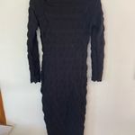 Pinkblush  black Textured Ruched Maternity Midi Dress size small Photo 7