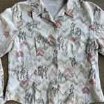 Vintage 90s Pastel Desert Chevron Cactus Button Up Cowgirl Western Shirt Green Size M Photo 1