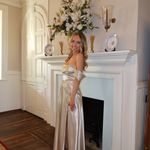 Birdy Grey  Neutral Shiny Satin Champagne Dress Photo 2