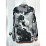 Macaron Women Tie Dye Corduroy Button Up Shirt Jacket Medium Wearable Art Black Photo 3