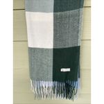 Pashmina  Blue Green Plaid 100% Cashmere Fringe Scarf Outerwear Womens Accessory Photo 2