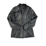 White Fox Boutique  - Faux Leather Blazer in Black Photo 3