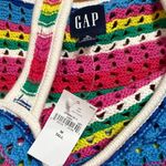 Gap Rainbow Crochet Knit Tank Top Retro 90s Y2K Festival Striped Boho M Tall Photo 7