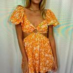 Isabelle's Cabinet Isabelle’s Cabinet Orange Floral Cut Out Dress Photo 0