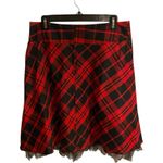 Heart soul vintage 90s red & black plaid circle skirt with tool ruffle underskirt Photo 3