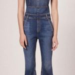 Rag and Bone  Denim Raw-Hem Cropped Kick Flare Overalls Photo 0