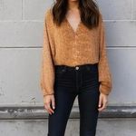 JODIFL  Oversized Brown Balloon Sleeve Leopard Print Blouse Photo 0