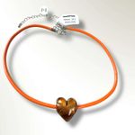 Free People  Under the Sea Collar Orange NWT Choker Glass Heart Pendant Bohemian Photo 6