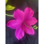 Longitude Womens Vintage  Black Tankini top Bright Flowers Textured Flattering 16 Photo 2