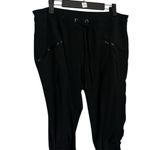 XCVI Wearables Cropped Pants XL Black Ruched Leg Zipper Pockets Drawstring Waist Photo 1