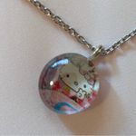 Sanrio Vintage Y2K Hello Kitty Pink Clear Glass/Resin Cabochon Silver-Tone Necklace Photo 4