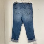 J.Jill High Rise Cropped Straight Leg Jeans Womens 10P Fringe Stripes Blue Photo 5