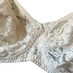 Adonna JCPenney Madonna Beige Lace Bra 34D Floral Full Coverage Vintage Lingerie Photo 3