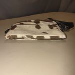 Silver Plum Cowhide Print Crossbody Purse Brown Beige Button Accent Zip Closure White Photo 11