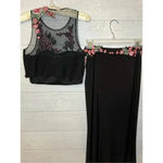 Cachet 2 piece black prom dress with floral embroidery Size 2 Photo 6