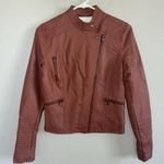 Anthropologie Ett:twa By Vegan Leather Moto Jacket Woman’s XS Rust Photo 1