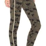 L'Agence Margot Jeans Camo Pattern Gold Side Stripe Stretchy Olive Green sz 32 Photo 1