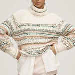 Anthropologie [] Pilcro Chunky Knit Boxy Turtleneck Sweater NWT Size Large Petite Photo 0