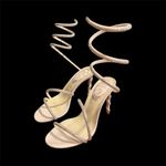 Rene Caovilla Crystal Stripy Sandal Heel Size 35 (Fits US 6 $1,730 worn once Silver Photo 6