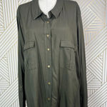 City Chic Thyme Miss Military Shirt Green Size XL / Plus Size 22 Photo 5