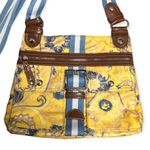 Tyler Rodan Yellow Blue Paisley Floral Print Fabric CrossBody Bag Photo 1