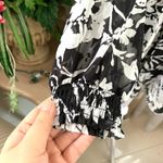 ZARA Floral Print Mini Dress with Ruffles in Black / White Photo 8