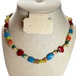 Carolyn Pollack colorful bear Fetish Necklace sterling silver 925 adjustable Orange Photo 1