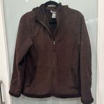 Free Country  Women's Chocolate Brown Fuzzy Zip Up Hoodie Jacket Coat Sz Small Photo 0