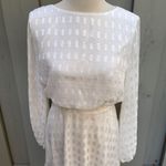 Flying Tomato  Chiffon Sheer Geometric Print Dress In Cream Size Sm Photo 2