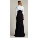 Tadashi Shoji Vanguard Collared Contrast Gown Ivory Black 12 NWT Sophisticated Photo 11