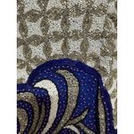 Alisha Vintage 80s Blue & White Beaded Silk Pageant Party Prom Dress sz XL Heavy Photo 7