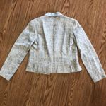 Clare Joseph Vintage Blue White Matka Silk Blazer Jacket Womens 6 Photo 5