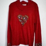 Coldwater Creek ‎ Heart Embroidered Sweater Photo 5