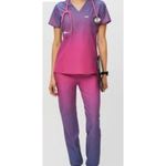 FIGS  Women's Ombre Dream Jogger Scrub Set Purple Pink Gradient Workwear L Photo 14