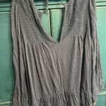 Free People  Gray Long Sleeve Ruffled Tunic​ Photo 0