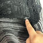 Alberto Makali space dye tape knit dolman sleeve crochet lace back jacket size M Photo 8