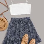 SheIn Skirt And Crop Top Set Photo 0