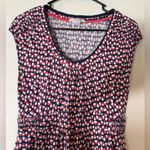 Boden Scoopneck Novelty All Over Print Jersey Dress W/ Pockets‎ Size 8L Blue Photo 1